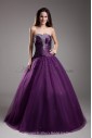 Taffeta Sweetheart Floor Length Ball Gown Sequins Prom Dress