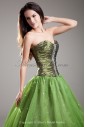 Organza Sweetheart Neckline Floor Length A-line Embroidered Prom Dress