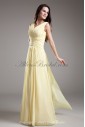 Chiffon V-Neck Neckline Floor Length Column Prom Dress