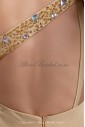 Chiffon One-Shoulder Neckline Sweep Train A-line Embroidered Prom Dress