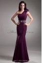 Chiffon One-Shoulder Floor Length Mermaid Embroidered Prom Dress