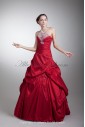 Taffeta Strapless Neckline Floor Length Ball Gown Sequins Prom Dress