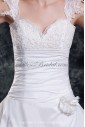 Taffeta Straps Neckline Sweep Train A-line Embroidered Wedding Dress