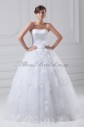 Organza and Satin Strapless Neckline Floor Length Ball Gown Wedding Dress