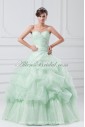 Organza Sweetheart Neckline Floor Length Ball Gown Crystals Prom Dress