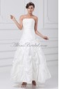 Taffeta Strapless Neckline Ankle-Length Ball Gown Beading Wedding Dress