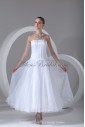 Organza Strapless Neckline Ankle-Length A-Line Short Wedding Dress