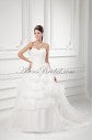 Organza Sweetheart Ball Gown Sweep Train Embroidered Wedding Dress